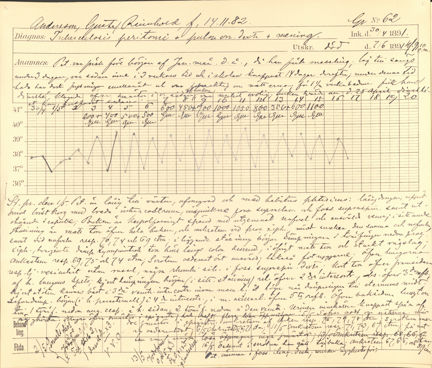 Patientjournal nummer 62, 1891, Barnsjukhuset Samariten.