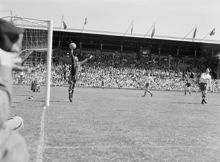 Fotbollsmatch mellan Djurgården och Halmia