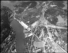 Flygbild från ballong - Ballon Captive - över Karlbergsområdet från ca 600 m höjd. T.v. Kungsholmen och Karlbergssjön