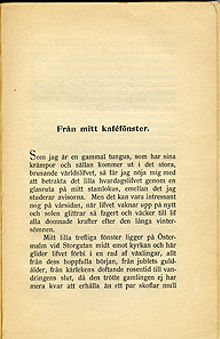 Från mitt kaféfönster / Adolf Hellander