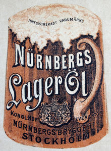 Etikett. Nürnbergs Lager Öl. Nürnbergs Bryggeriet