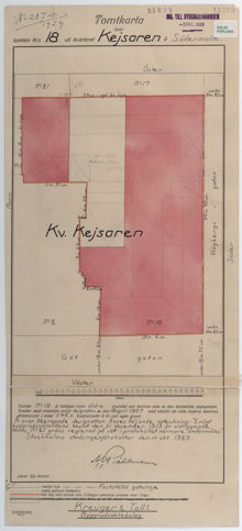Underlag för bygglov år 1930, fastigheten Kejsaren 18
