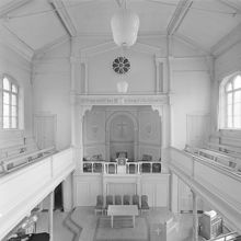 Brännkyrkagatan 31 - Blecktornsgränd 13 B. Ebeneserkyrkan, interiör av kyrksalen. Nuvarande Söderhöjdskyrkan