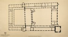 Ritning "Stockholms stadshus. Plan av våningen 1 tr." (uppmätningsritning 1923)