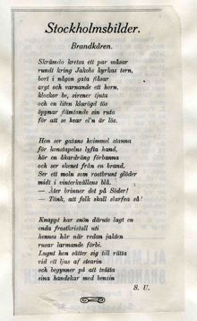 Kamratföreningen Röde Hanen, Stockholmsbilder. (Brandkåren)