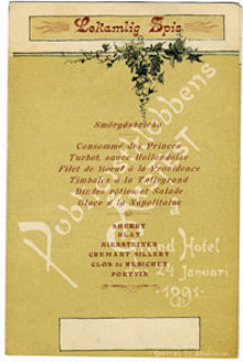 Publicistklubbens årsfest å Grand Hotel den 24 januari 1891