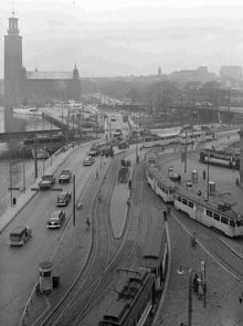 Tegelbacken och Klara Mälarstrand västerut mot Stadshuset