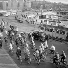 Trafik vid Slussen från Kornhamnstorg