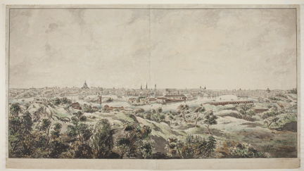 Utsikt över Stockholm från Djurgården 1794.