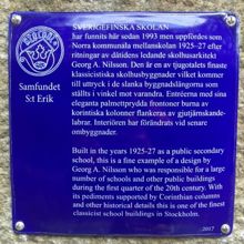 Sverigefinska skolan, Fridhemsgatan 17 (Vallgossen 12)