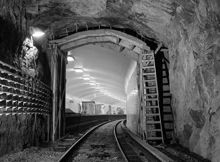 Fridhemsplans tunnelbanestation. Interiör i tunnel, vänthall och plattform. Den västra grenen, Kungsgatan/Hötorget - Vällingby invigdes 26.10.1952