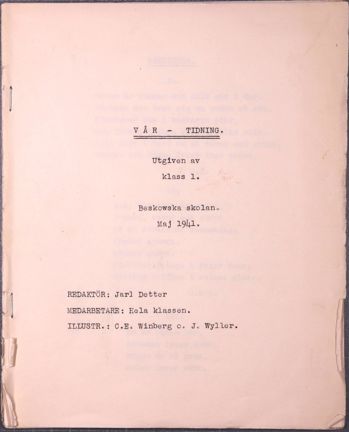 Maskinskriven skoltidning från Beskowska skolan