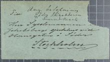 Broderns brev angående betalningen för Pontus Lundmarks vård på Jakobsbergs dårsjuktuga 1888