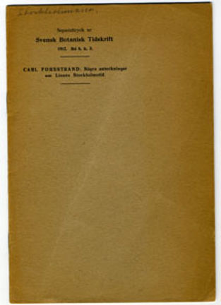 Några anteckningar om Linnés Stockholmstid / af Carl Forsstrand