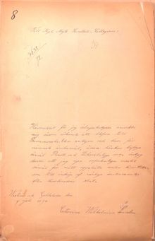 Pigan Catarina Wilhelmina ansöker om plats på barnmorskeutbildningen - 1872