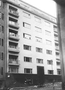 Exteriör av huset Ehrensvärdsgatan 3. Gatufasad