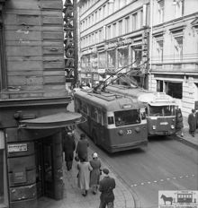 Trafik på Drottninggatan 1952