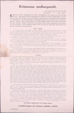 Dokument för namninsamling för full medborgarrätt för kvinnor