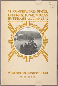 VI Conference of the International Woman Suffrage Alliance [Program]