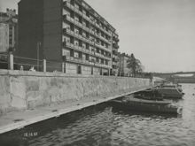 Bergsunds strand: Båtbrygga väster om Hornstull, uppförd 1930-1931