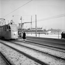 Spårvagn på Skeppsbron