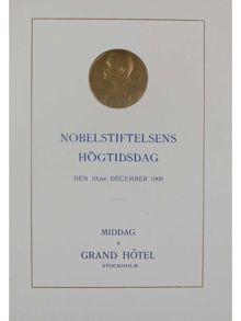 Meny från Nobelfesten 1909 