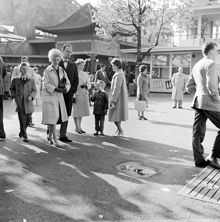 Besökare på Gröna Lund. Kvinna med volmat hår