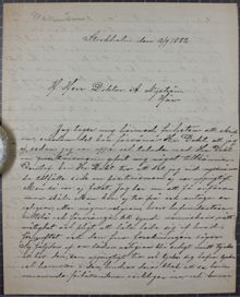 17-årige Carl Wallenström skriver till Doktor Nyström om positivismen - brev 1882