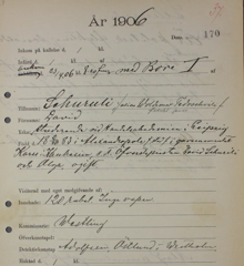David Schuruli, politisk flykting med falskt pass, passerar Stockholm 1906 - polishandling från utlänningsexpeditionen