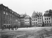 Stortorget sett mot sydväst. Till vänster kv. Ceres