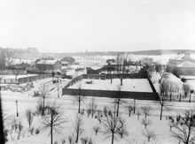 Vy från Karlavägen mot Ladugårdsgärdet