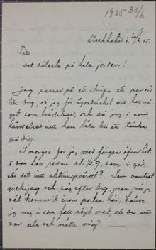 "Till det sötaste på hela jorden!" - kärleksbrev från Tyra Degermark, 30, till älskaren Anton Nyström, 63, den 30 juni 1905