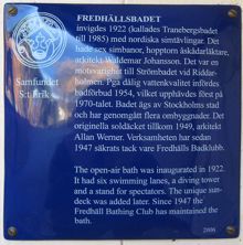 Fredhällsbadet, Snoilskyvägen/ Kungsholms Strandstig (Fredhäll 1:1)