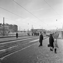 Katarinavägen norrut vid Slussen. Stadsmuseet till vänster