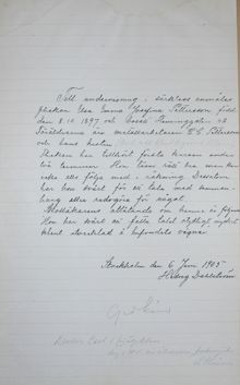 Elsa 8 år får börja i hjälpklass - 1905