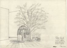 Glasskiosk modell Igloo – perspektivskiss från 1945