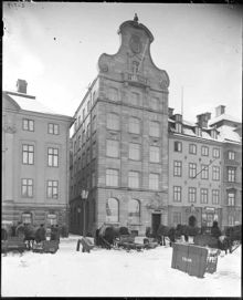 Mälarprovinsernas bank, Skeppsbron 8  och Skeppsbrokajen vintertid