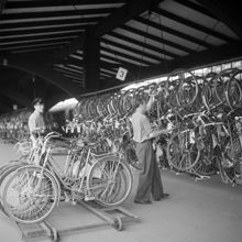 Cykelställ på Centralstationens perrong