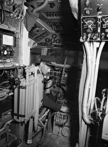Bromma flygplats. Interiör från cockpit i ett flygplan