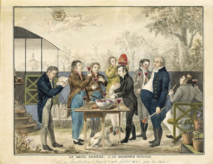 Fest i kamrer L. J. Götherströms trädgård, Bryggargatan 21, år 1820.