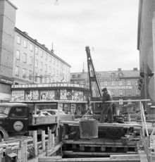 Tunnelbanebygget vid kordsningen Kungsgatan - Sveavägen