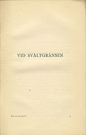 Omslagsbild Vid svältgränsen