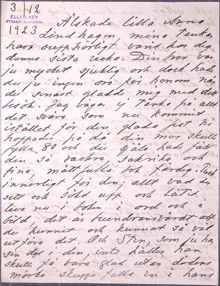 Brev till Anna Lindhagen från Ellen Key