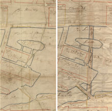 Karta över Kungliga slottet med omgivningar, 1680-tal