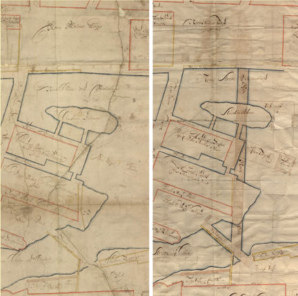 Karta över Kungliga slottet med omgivningar, 1680-tal
