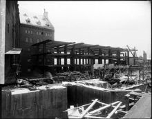 Münchenbryggeriets nya tappningslokal under byggnad. Söder Mälarstrand 25-79/Torkel Knutssonsgatan 2