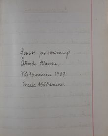 Barndomsminnen – elevuppsats från Anna Sandströms skola1909
