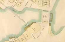 Karta över Slussenområdet 1848