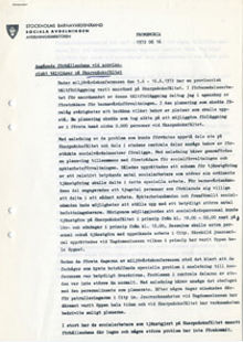 Barnavårdsnämndens svar på polisens anmälan om förhållandena på Skarpnäcks flygplats under miljövårdskonferensen 1972