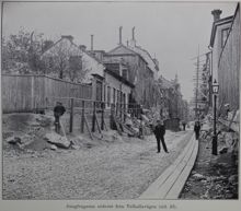 Jungfrugatan söderut från Valhallavägen